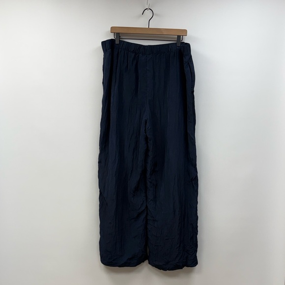 Abercrombie & Fitch Crinkle Woven Pull-On Relaxed Wide Leg Pant Navy XL - Picture 6 of 10